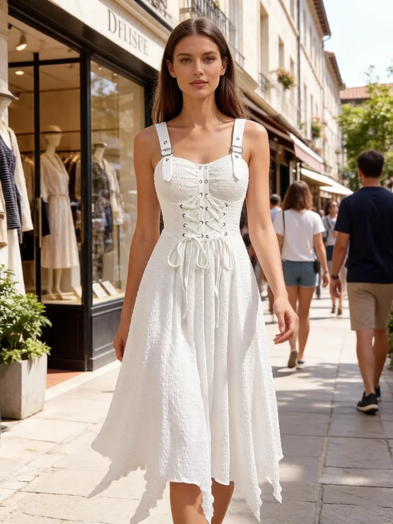 New White Asymmetrical Tank Dresses Lace-Up Grommets Ruffles Ruched Women's Summer Fashion Dress Vestidos S-3XL
New White Asymmetrical Tank Dresses Lace-Up Grommets Ruffles Ruched Women's Summer Fashion Dress Vestidos S-3XL