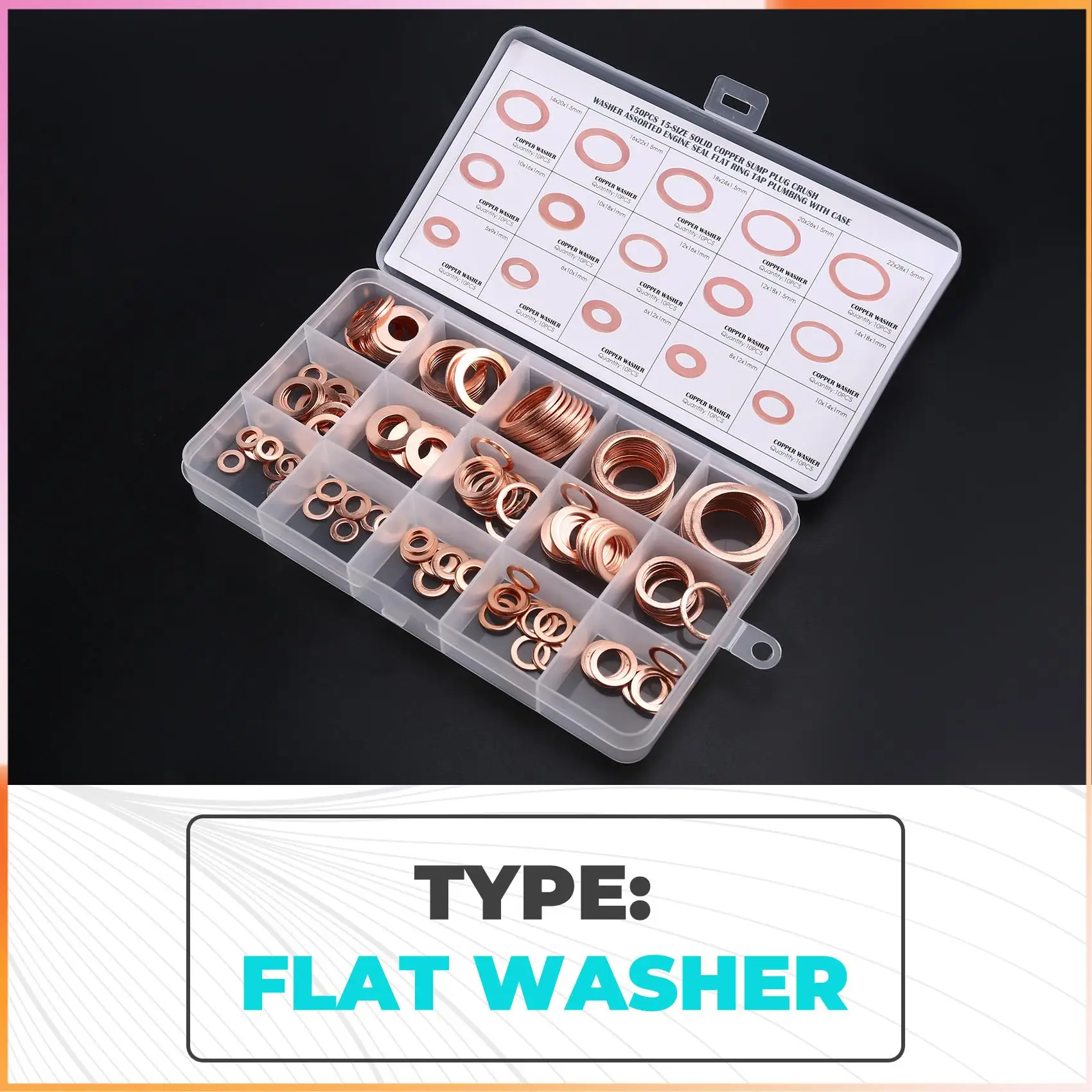A93Z Solid Gasket Washer Metal Flat Washer Combination Copper Washer Combination Hardware Accessories Kit Sealing Copper Gasket
A93Z Solid Gasket Washer Metal Flat Washer Combination Copper Washer Combination Hardware Accessories Kit Sealing Copper Gasket