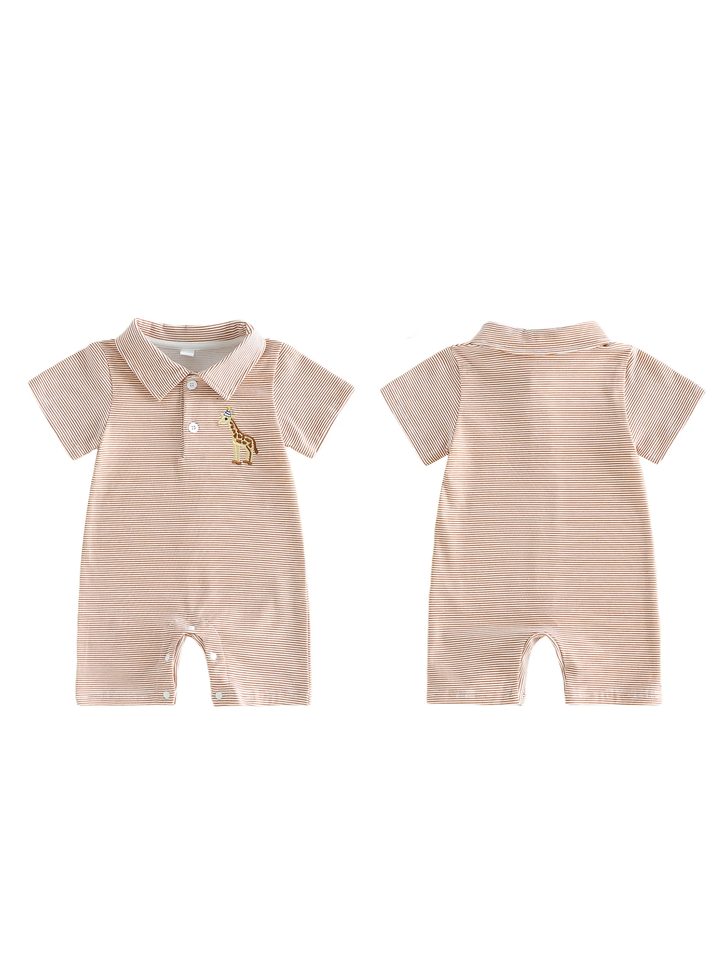 Infant Boy Striped Romper with Short Sleeves and Lapel Collar Summer Jumpsuit for Newborns Cute Playsuit for Babies
Infant Boy Striped Romper with Short Sleeves and Lapel Collar Summer Jumpsuit for Newborns Cute Playsuit for Babies