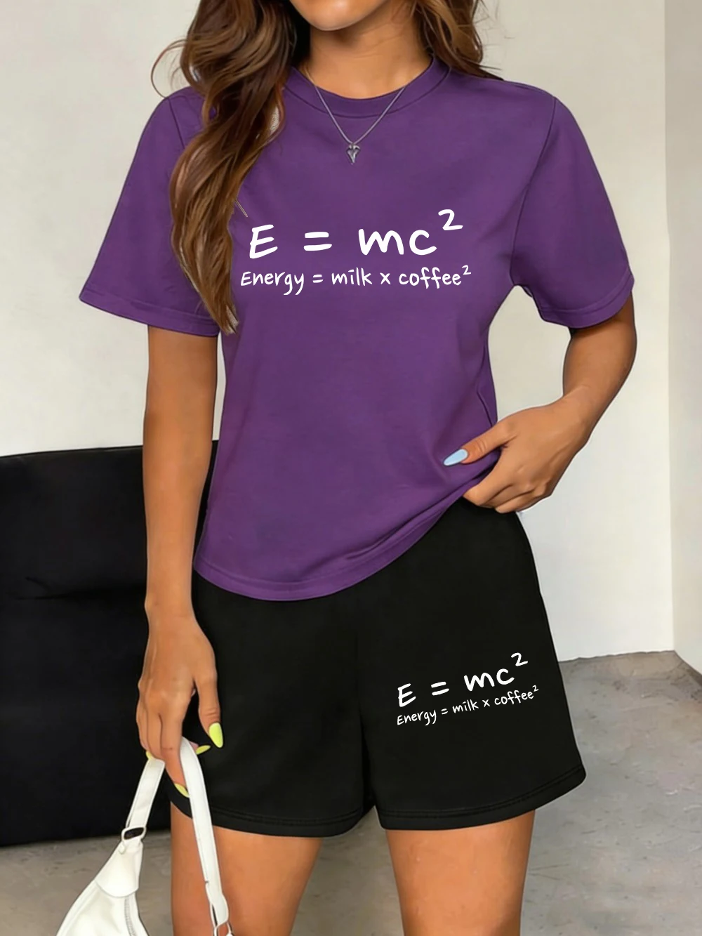 Energy Is Milk And Coffee Printed Tops Shorts Womens Basic Two Pieces Set T-Shirts Pants Summer Oversized High Waisted Clothes
Energy Is Milk And Coffee Printed Tops Shorts Womens Basic Two Pieces Set T-Shirts Pants Summer Oversized High Waisted Clothes