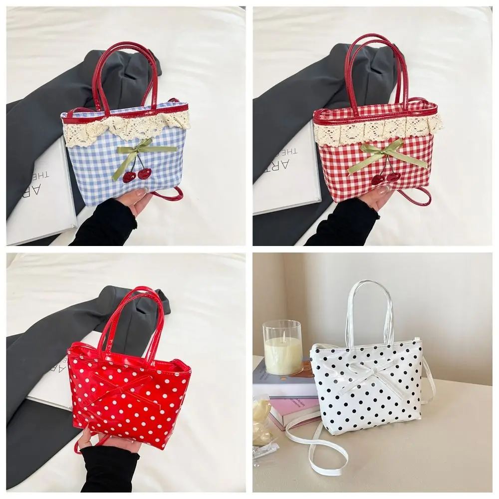 Retro Polka Dot Lattice Cherry Handbag Bowknot Lovely Lace Plaid Handbag Leisure Commuting Sweet Crossbody Bag Students
Retro Polka Dot Lattice Cherry Handbag Bowknot Lovely Lace Plaid Handbag Leisure Commuting Sweet Crossbody Bag Students