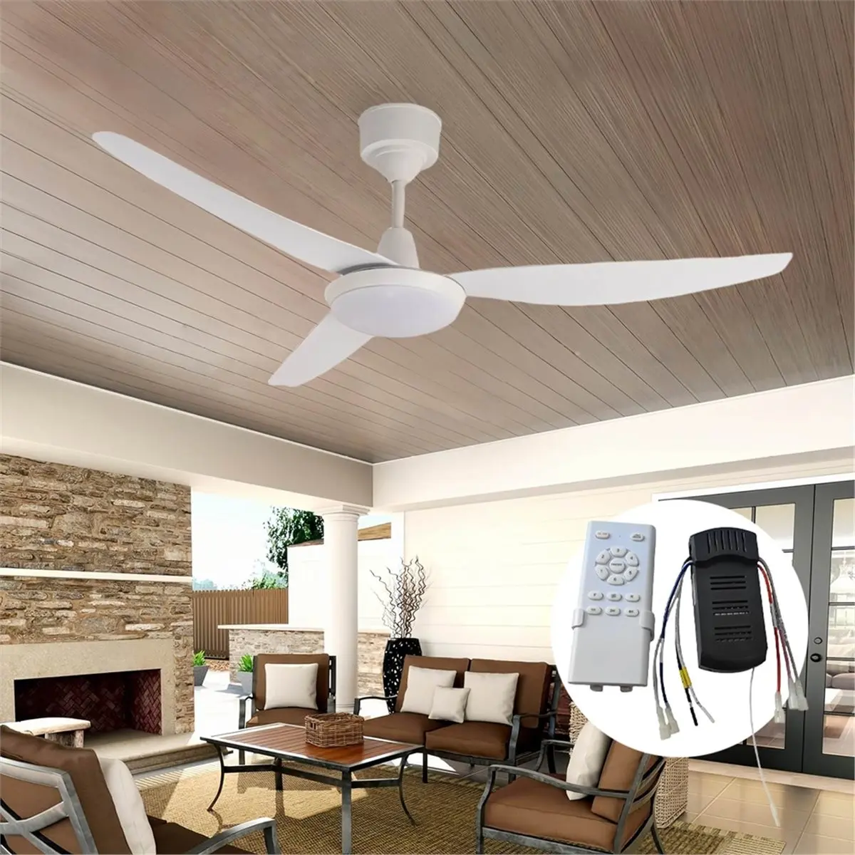 A23G Universal Ceiling Fan Remote Control Kit with Receiver -High Voltage Output, 6-Speed & Light Dimmer for DC Motor Fans
A23G Universal Ceiling Fan Remote Control Kit with Receiver -High Voltage Output, 6-Speed & Light Dimmer for DC Motor Fans