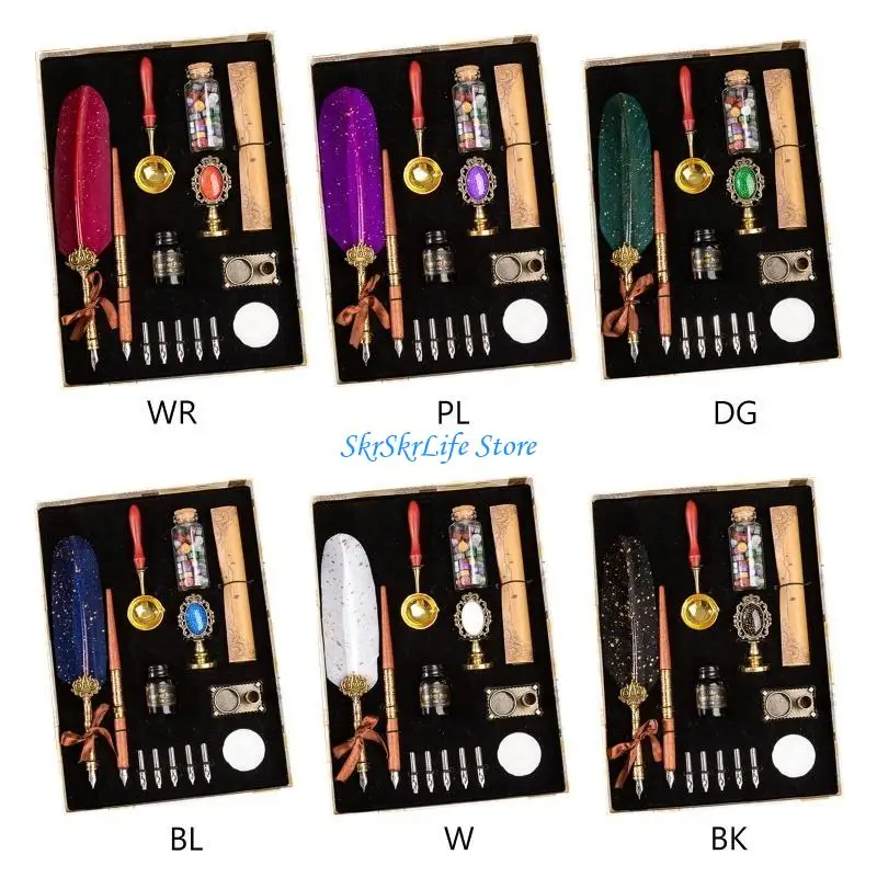 E65E Exquisite Dip Pen Set Wax Set 5Pcs Replacement Nibs for Party Invitations
E65E Exquisite Dip Pen Set Wax Set 5Pcs Replacement Nibs for Party Invitations
