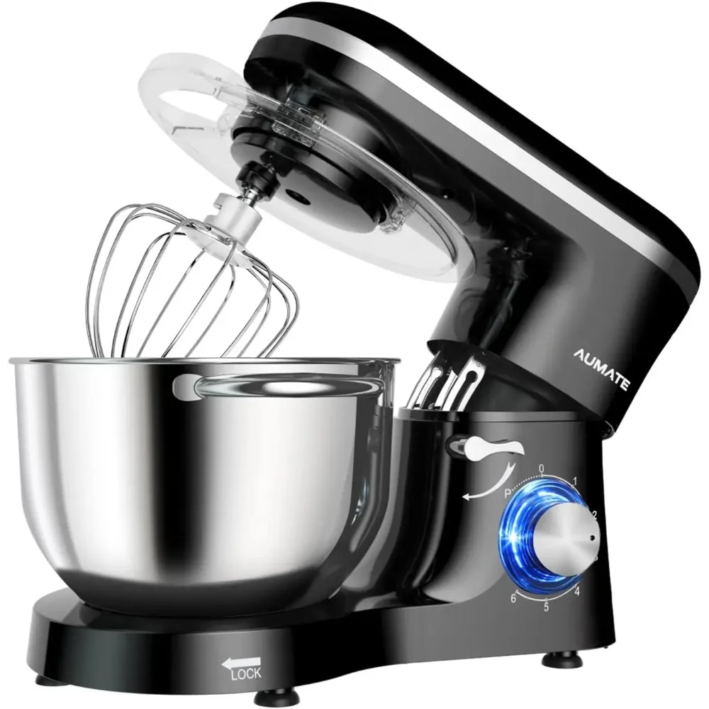 Stand Mixer,AUMATE 6.5QT 660W 6-Speed Tilt-Head Food Mixer,Electric Kitchen Mixer with Dough Hook,Wire Whip and Beater,Black
Stand Mixer,AUMATE 6.5QT 660W 6-Speed Tilt-Head Food Mixer,Electric Kitchen Mixer with Dough Hook,Wire Whip and Beater,Black