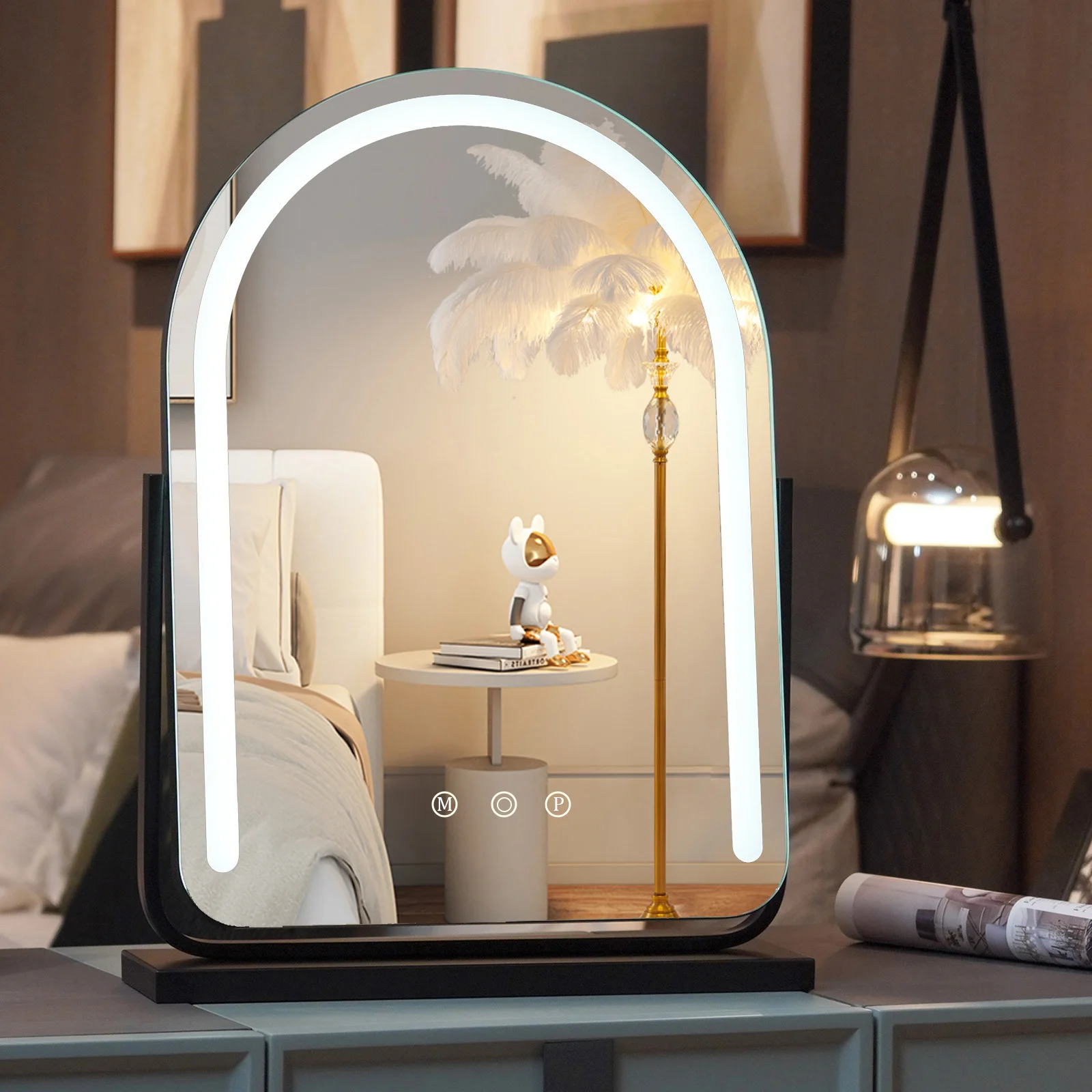 Makeup Mirror with Lights, 13" x 17.3" Vanity Mirror with Lights, Lighted Makeup Mirror, 3 Color Modes, Dimmable Light, 360°
Makeup Mirror with Lights, 13" x 17.3" Vanity Mirror with Lights, Lighted Makeup Mirror, 3 Color Modes, Dimmable Light, 360°