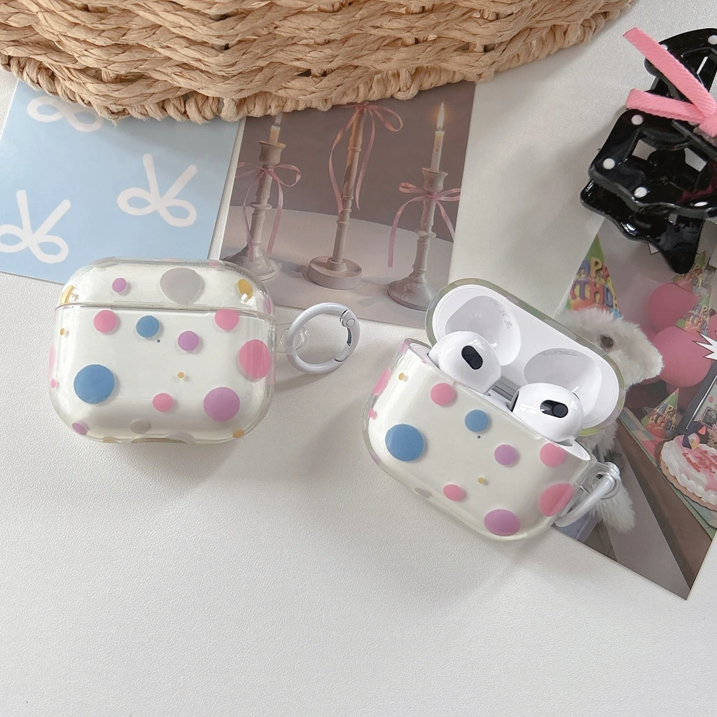 The new colorful dot-pattern transparent TPU earphone case is suitable for AirPods 1, 2, 3, 4, Pro 2, and Pro 3 models.
The new colorful dot-pattern transparent TPU earphone case is suitable for AirPods 1, 2, 3, 4, Pro 2, and Pro 3 models.