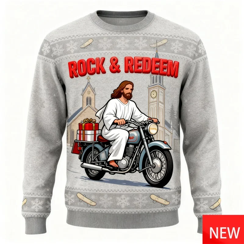 Jesus Skateboarding Ugly Christmas Sweater For Men New In Full Print Pullovers Sweatshirts Clothes Funny Xmas Holiday Tracksuit
Jesus Skateboarding Ugly Christmas Sweater For Men New In Full Print Pullovers Sweatshirts Clothes Funny Xmas Holiday Tracksuit