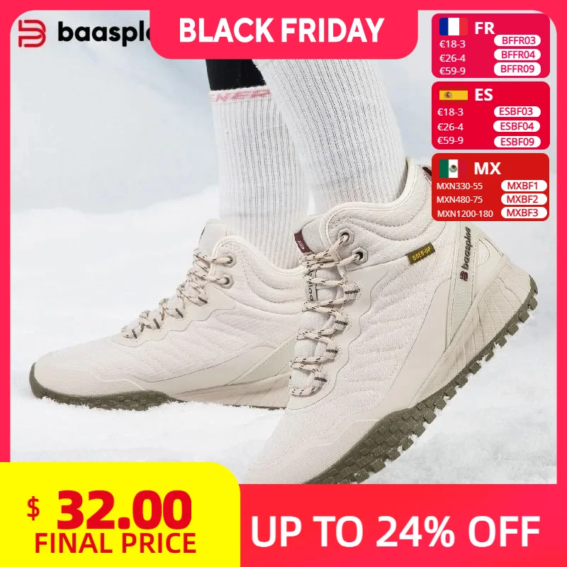 Baasploa Winter Women Sneakers New Casual Waterproof Plush Warm Snow Boots Female Outdoor Non-Slip Lace up Walking Shoes
Baasploa Winter Women Sneakers New Casual Waterproof Plush Warm Snow Boots Female Outdoor Non-Slip Lace up Walking Shoes 