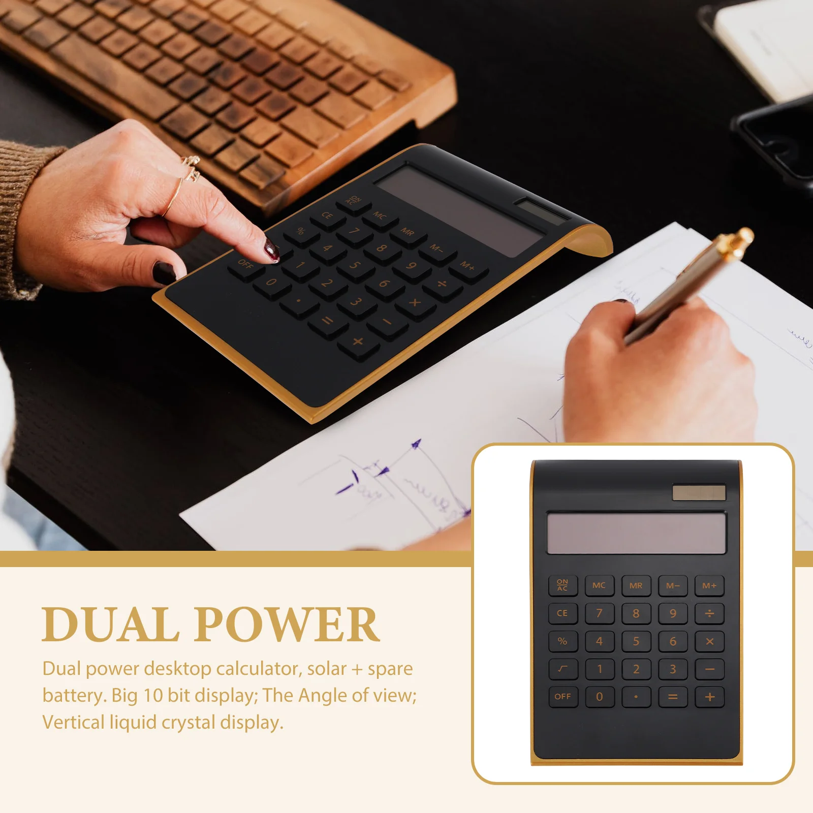 Solar Calculator Plastic Portable Desk Desktop Household Professional Basic 10- Solar Powered Thin Design Office
Solar Calculator Plastic Portable Desk Desktop Household Professional Basic 10- Solar Powered Thin Design Office