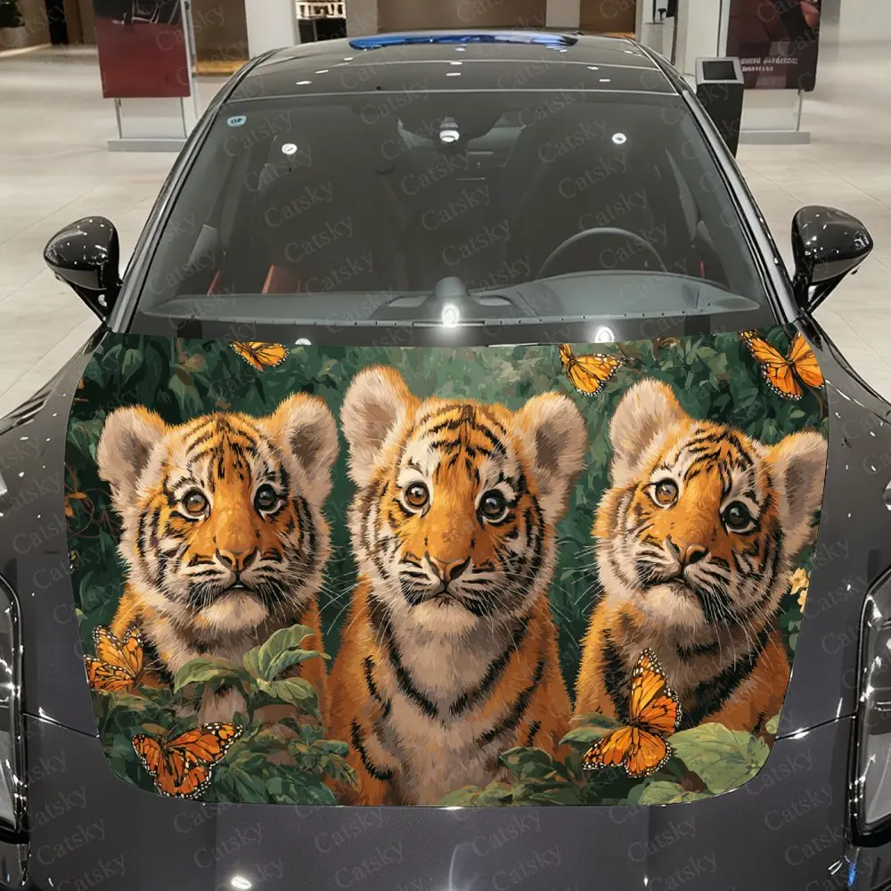 Cute Jungle Tiger Cubs Print car hood stickers, waterproof self-adhesive, scratch resistant, easy to stick, durable car PVC stic
Cute Jungle Tiger Cubs Print car hood stickers, waterproof self-adhesive, scratch resistant, easy to stick, durable car PVC stic