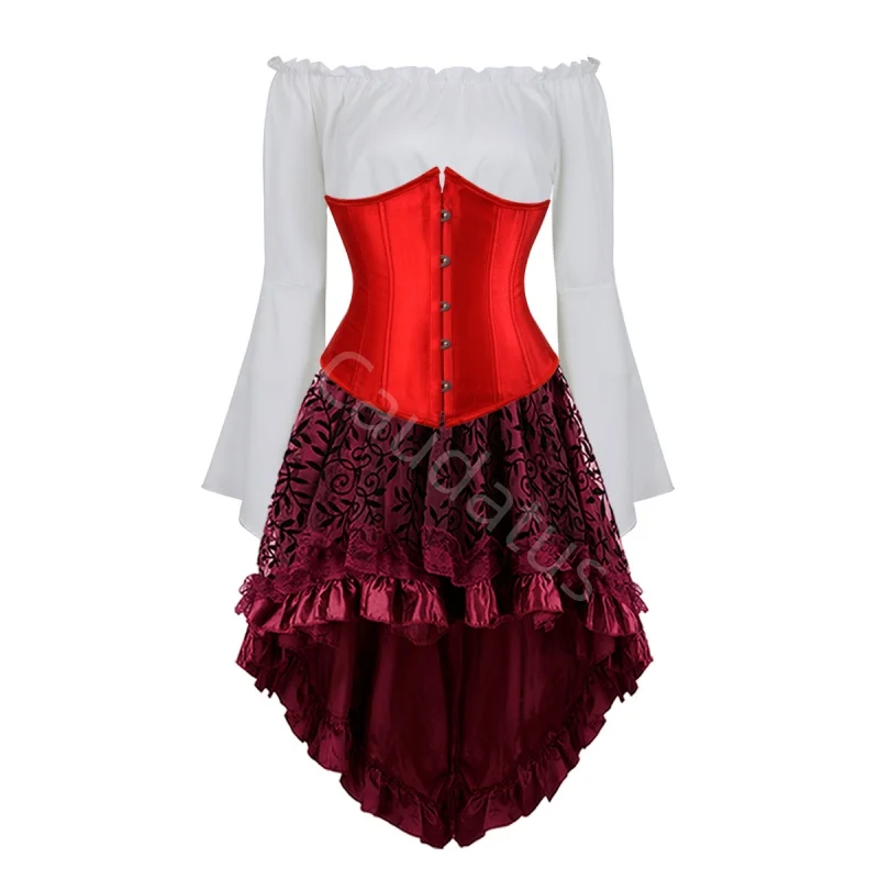corset dress skirt set Top 3 Piece Burlesque Plus Size Black Korset Victorian Costume Brown Sexy Women With Costumes Red Blue
corset dress skirt set Top 3 Piece Burlesque Plus Size Black Korset Victorian Costume Brown Sexy Women With Costumes Red Blue