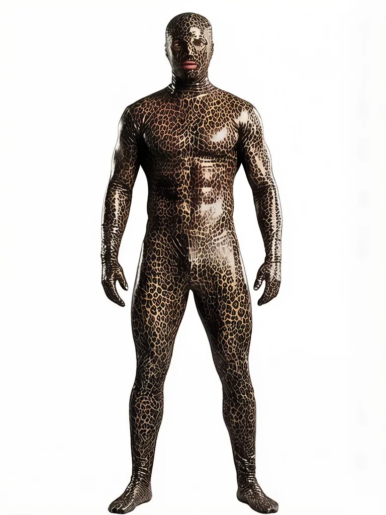 Men Leoprad Full Cover PU Bodysuit Glove Sleeve Stage Jumpsuit Zipper Open Crotch Tights PU Elastic Zentai Shaping Leotard
Men Leoprad Full Cover PU Bodysuit Glove Sleeve Stage Jumpsuit Zipper Open Crotch Tights PU Elastic Zentai Shaping Leotard