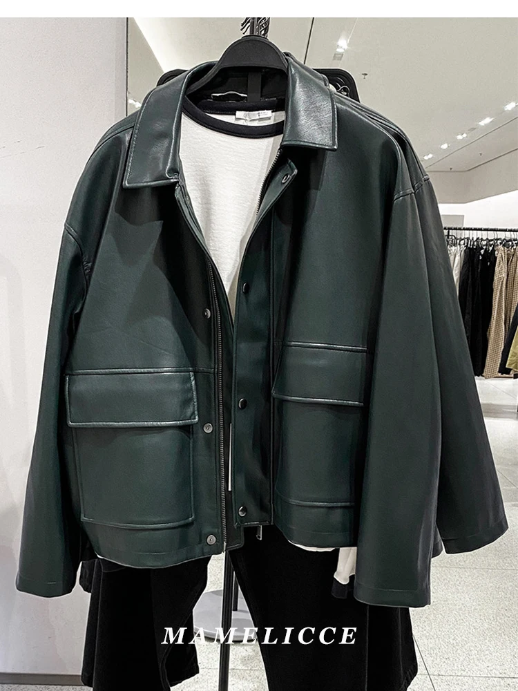 MAMELICCE Оригинальный дизайн, свободная куртка из искусственной кожи с декоративными карманами, эффект кожи, мужская одежда, верхняя одежда
MAMELICCE Оригинальный дизайн, свободная куртка из искусственной кожи с декоративными карманами, эффект кожи, мужская одежда, верхняя одежда