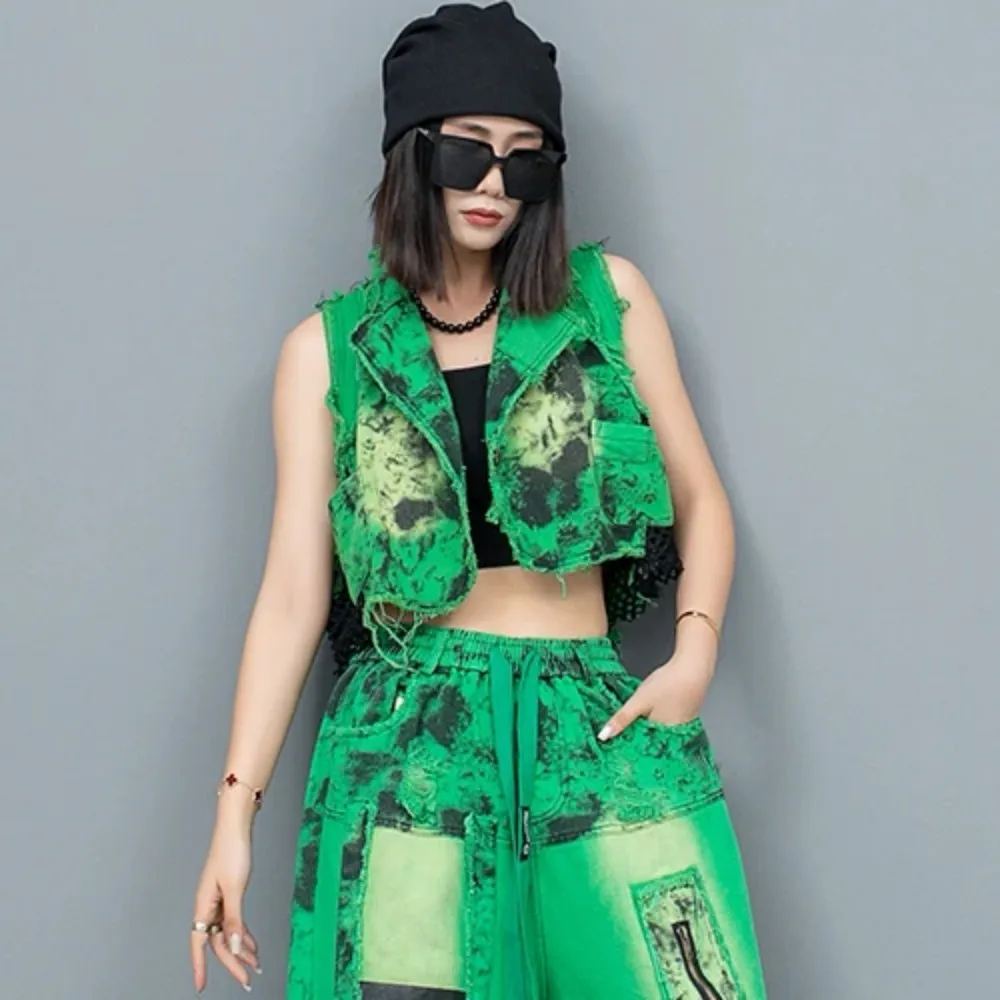 2024 Summer New Trendy Cool Personality Fashionable Printed Denim Patchwork Mesh Short Vest LX1077
2024 Summer New Trendy Cool Personality Fashionable Printed Denim Patchwork Mesh Short Vest LX1077