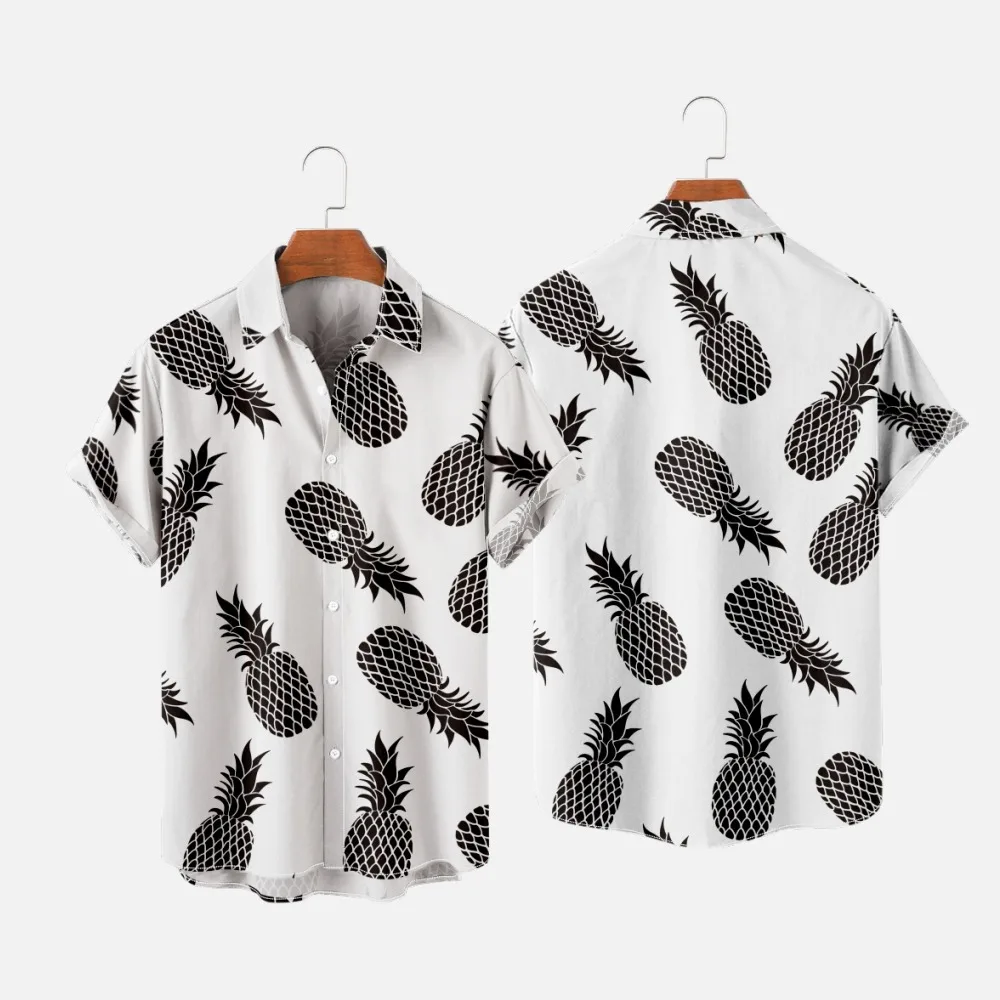 Pineapple Printed White Summer Men's Blouse Short Sleeve Shirt Hawaii Holiday Party Wear Casual Vintage Clothing Streetwear
Pineapple Printed White Summer Men's Blouse Short Sleeve Shirt Hawaii Holiday Party Wear Casual Vintage Clothing Streetwear