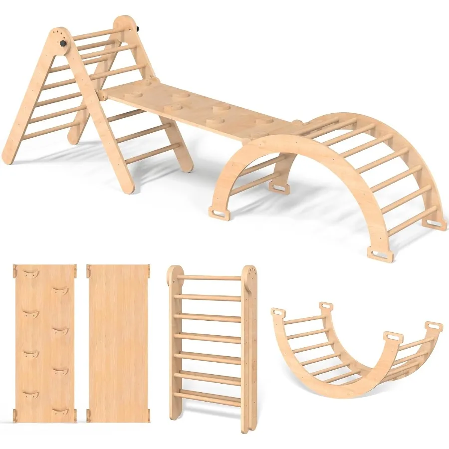 7 in 1 Montessori Pikler Triangle Set Foldable Wooden Pickler3 Piece Baby Climbing Gym Toddler Climbing Toys Indoor with Arch R
7 in 1 Montessori Pikler Triangle Set Foldable Wooden Pickler3 Piece Baby Climbing Gym Toddler Climbing Toys Indoor with Arch R