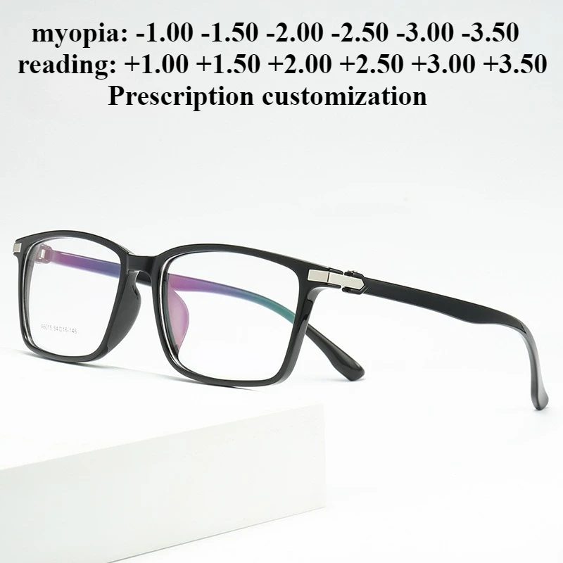 54mm New TR90 Square Glasses Frame Men Business Anti-Blue Light Reading Glasses Custom Myopia Degree -1.00
54mm New TR90 Square Glasses Frame Men Business Anti-Blue Light Reading Glasses Custom Myopia Degree -1.00