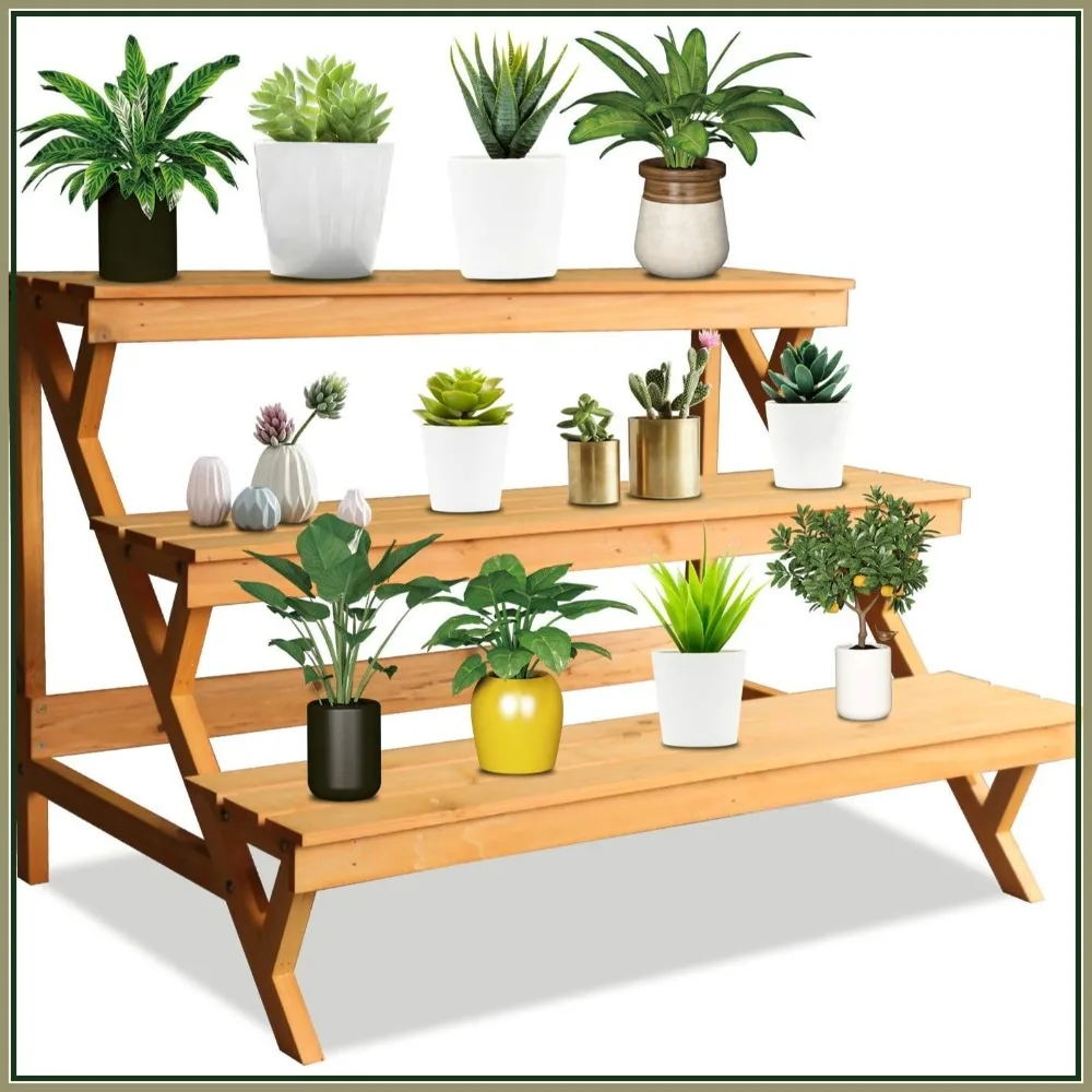 3 Tier Wood Plant Stand Indoor Outdoor, Large Ladder Shelf for Plants, Multi Layered Storage Display Rack
3 Tier Wood Plant Stand Indoor Outdoor, Large Ladder Shelf for Plants, Multi Layered Storage Display Rack