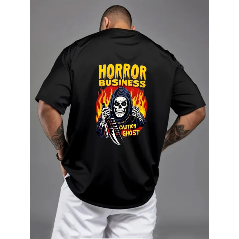 Мужская футболка Black Horror Business Grim Reaper Caution Ghost с принтом, хлопок высокого качества, 180 г
Мужская футболка Black Horror Business Grim Reaper Caution Ghost с принтом, хлопок высокого качества, 180 г