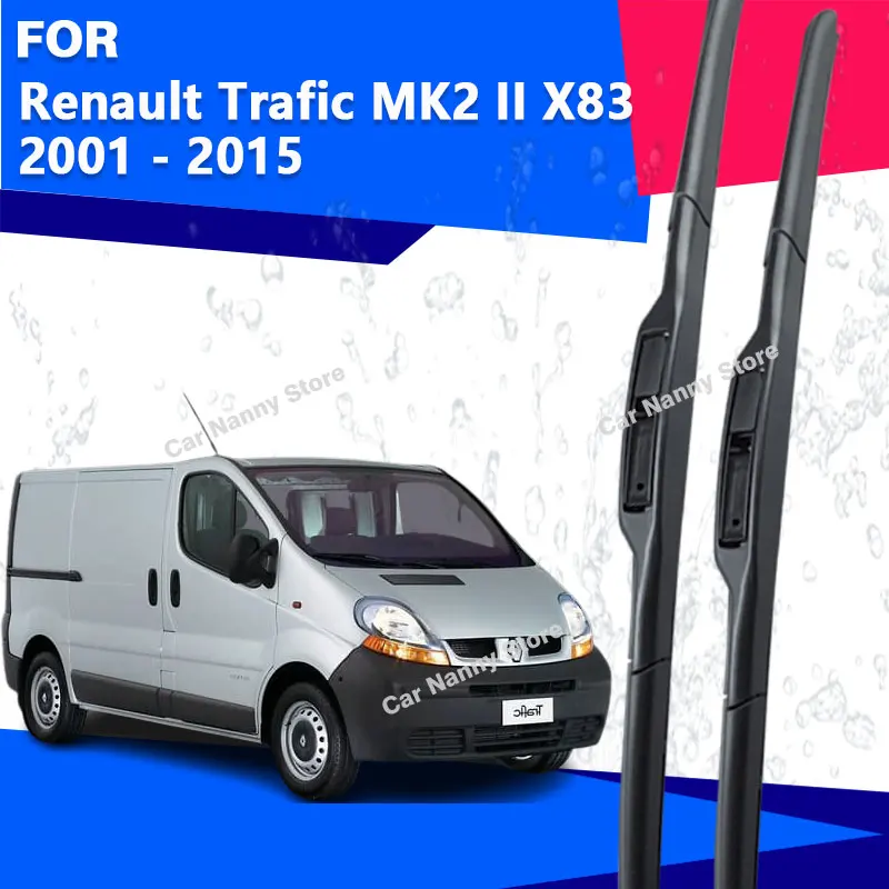 Щетки лобового стекла для Renault Trafic MK2 II X83 2001-2015, автомобильные дворники, резиновая полоса, мягкая резина, 2002 2003
Щетки лобового стекла для Renault Trafic MK2 II X83 2001-2015, автомобильные дворники, резиновая полоса, мягкая резина, 2002 2003