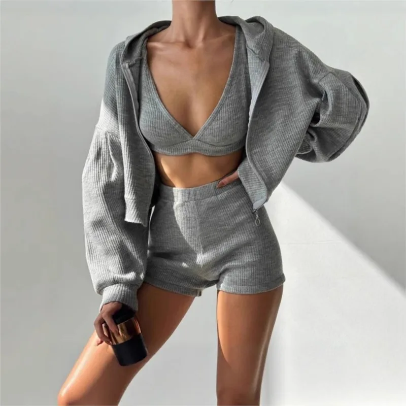 Fashion Sport 3 PCS 2026 Underwear Vest + Hoodie Jacket + Mini Shorts Tracksuit Casual Sweatshirt Matching Set Sportswear Outfit
Fashion Sport 3 PCS 2026 Underwear Vest + Hoodie Jacket + Mini Shorts Tracksuit Casual Sweatshirt Matching Set Sportswear Outfit