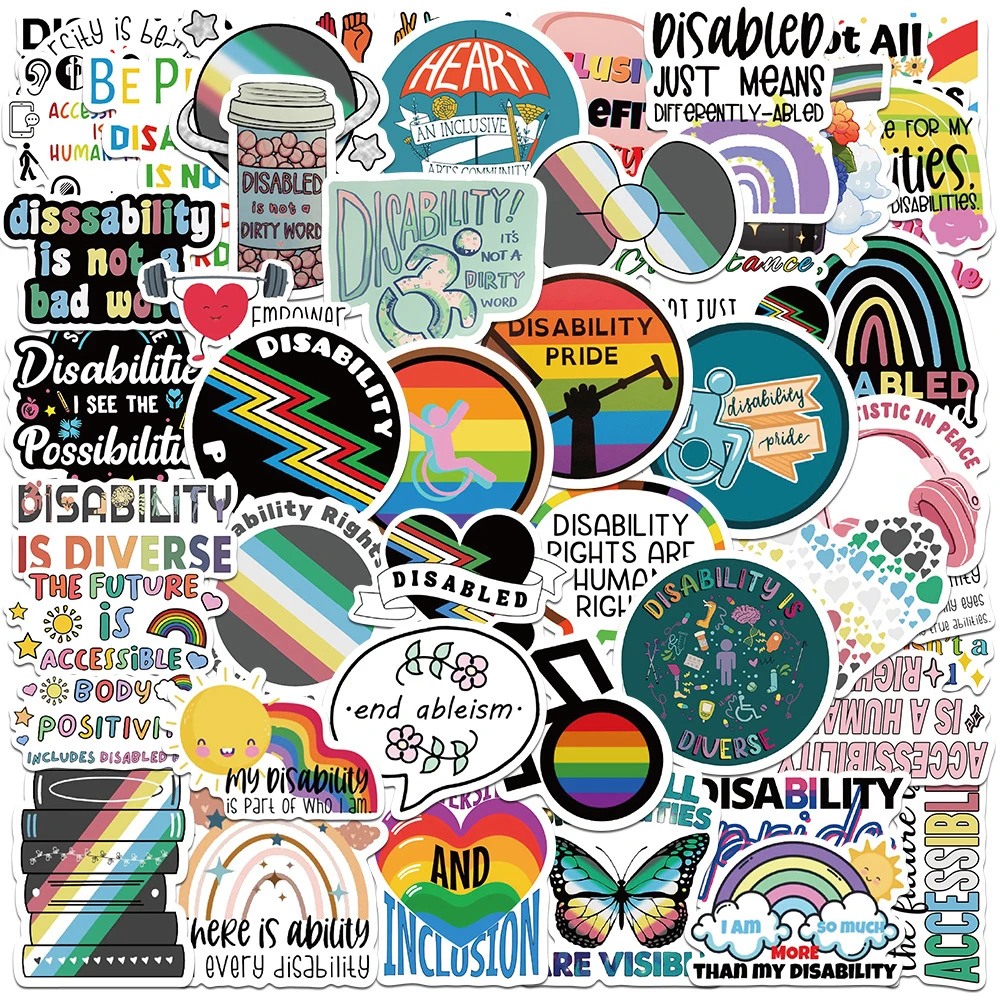 10/30/50pcs Rainbow Disability Pride Inspirational Stickers Decals DIY Skateboard Suitcase Notebook Waterproof Graffiti Sticker
10/30/50pcs Rainbow Disability Pride Inspirational Stickers Decals DIY Skateboard Suitcase Notebook Waterproof Graffiti Sticker