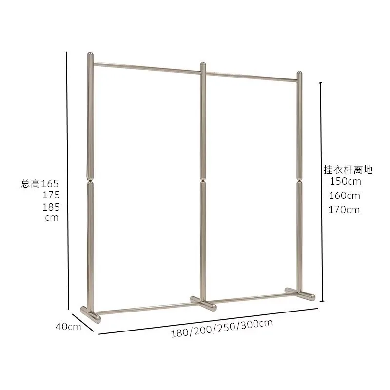 Clothing store Stainless steel display rack Floor-to-ceiling cylindrical hanger Zhongdao rack Men's and women's clothing store
Clothing store Stainless steel display rack Floor-to-ceiling cylindrical hanger Zhongdao rack Men's and women's clothing store