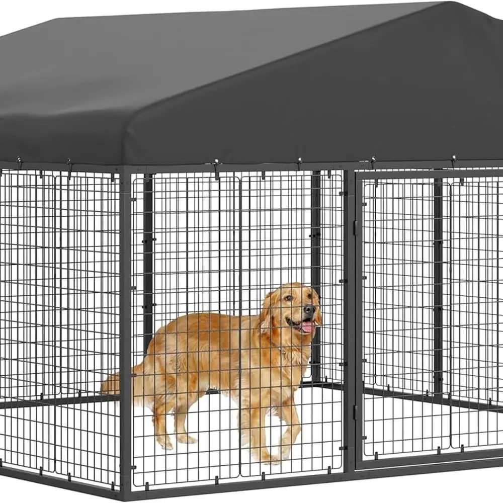 Outdoor Dog Kennel Steel for Medium/Small Dogs Anti-Rust Coating Cage with Roof All Weather Resistant Dog House with Double Lock
Outdoor Dog Kennel Steel for Medium/Small Dogs Anti-Rust Coating Cage with Roof All Weather Resistant Dog House with Double Lock