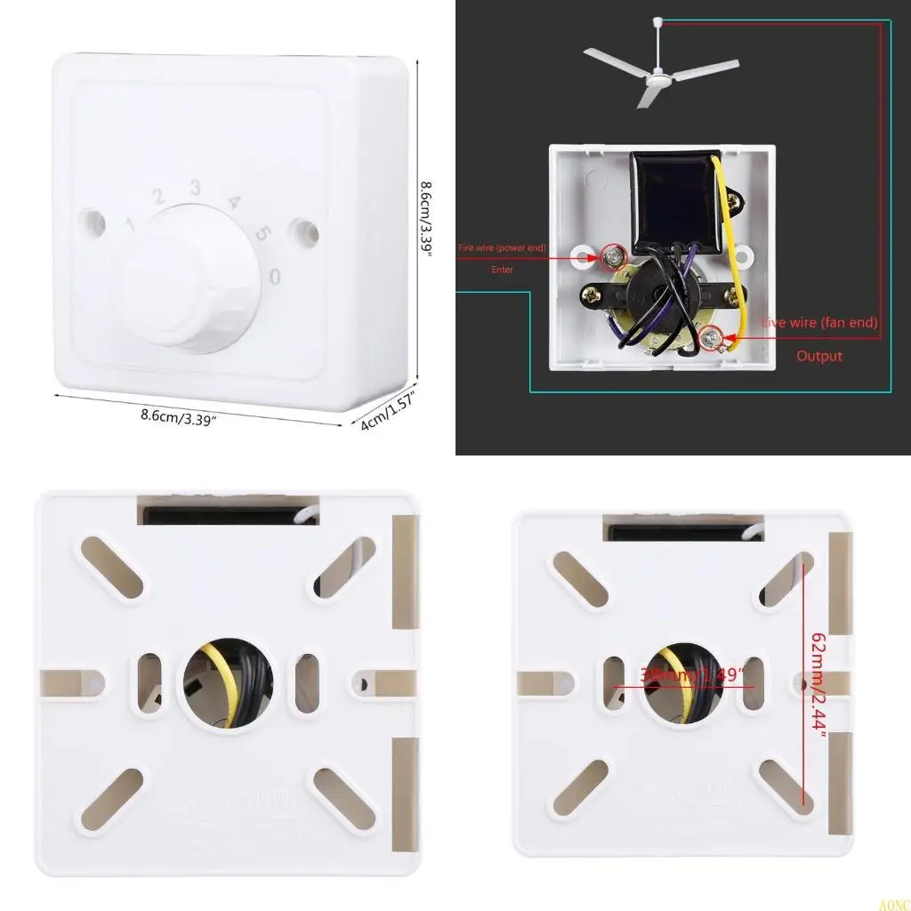 Регулятор скорости настенного управления A0NC для потолочного вентилятора, простая установка без сварки
Регулятор скорости настенного управления A0NC для потолочного вентилятора, простая установка без сварки