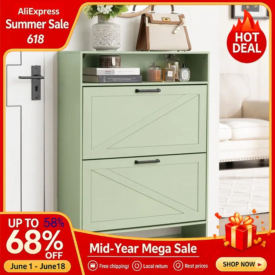 Shoe Storage Cabinet with 2 Flip Drawers,Farmhouse Shoe with Legs,Narrow Freestanding Hidden Slim Shoes Rack Cabinet, Custom
Shoe Storage Cabinet with 2 Flip Drawers,Farmhouse Shoe with Legs,Narrow Freestanding Hidden Slim Shoes Rack Cabinet, Custom