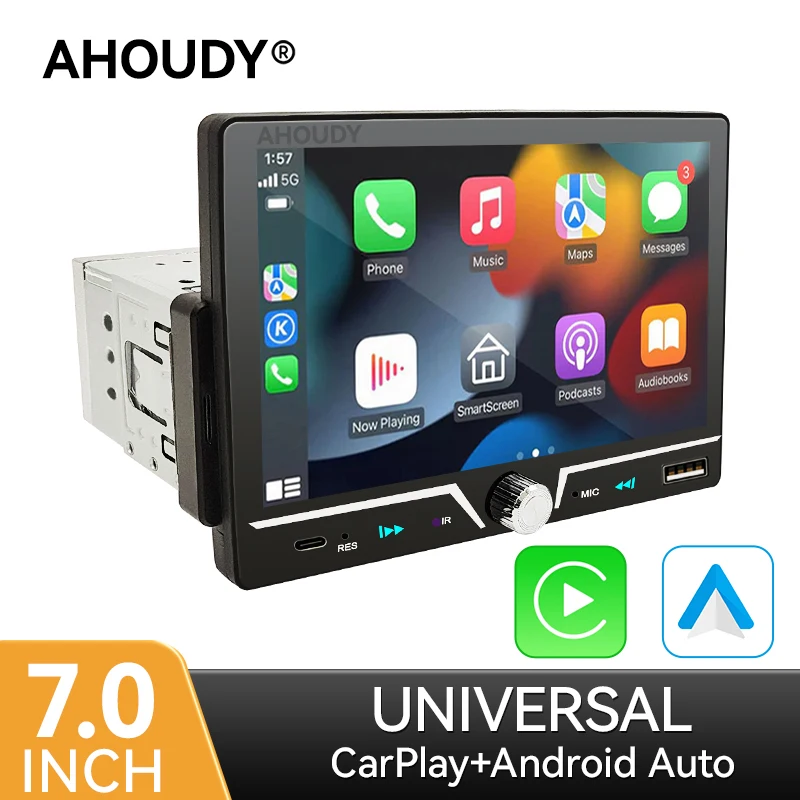 AHOUDY 7''1 Din автомобильный радиоприемник мультимедийный MP5-плеер HD сенсорный экран Carplay Android Auto FM универсальный
AHOUDY 7''1 Din автомобильный радиоприемник мультимедийный MP5-плеер HD сенсорный экран Carplay Android Auto FM универсальный