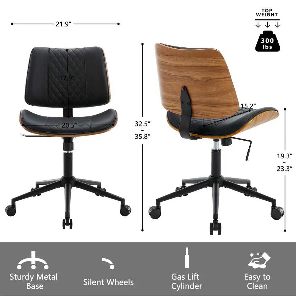 Office Chair No Arms with Wheels, Adjustable Height Small Desk Chair, PU Leather Mid Back 360 Swivel Computer Chair, Armless Mo
Office Chair No Arms with Wheels, Adjustable Height Small Desk Chair, PU Leather Mid Back 360 Swivel Computer Chair, Armless Mo