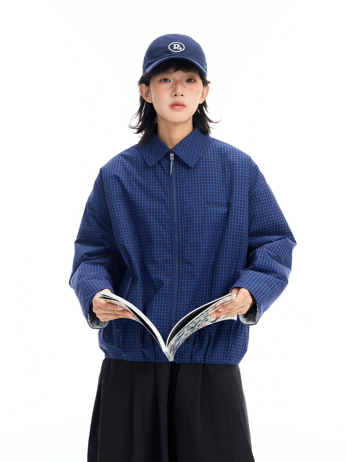 Blue Plaid Collar ort Loose Cotton Jaet Loose Bouffant ape Casual Sle Women's Outerwear Spring Autumn Seasonal
Blue Plaid Collar ort Loose Cotton Jaet Loose Bouffant ape Casual Sle Women's Outerwear Spring Autumn Seasonal