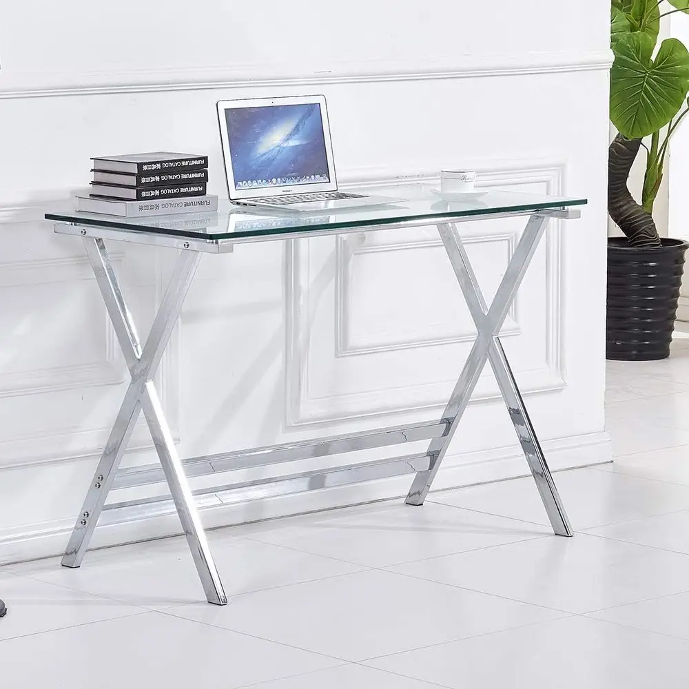 Durable Glass Top Student Writing Desk, Compact Home Office Desk for Study
Durable Glass Top Student Writing Desk, Compact Home Office Desk for Study