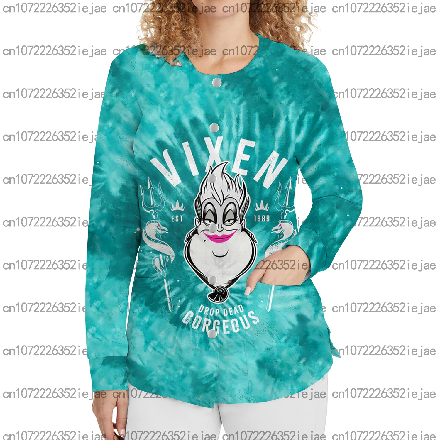 Забавная женская куртка со спящим дьяволом на Хэллоуин, медицинская форма медсестры с принтом, куртка-скраб для операционной, рабочая одежда, топ
Забавная женская куртка со спящим дьяволом на Хэллоуин, медицинская форма медсестры с принтом, куртка-скраб для операционной, рабочая одежда, топ