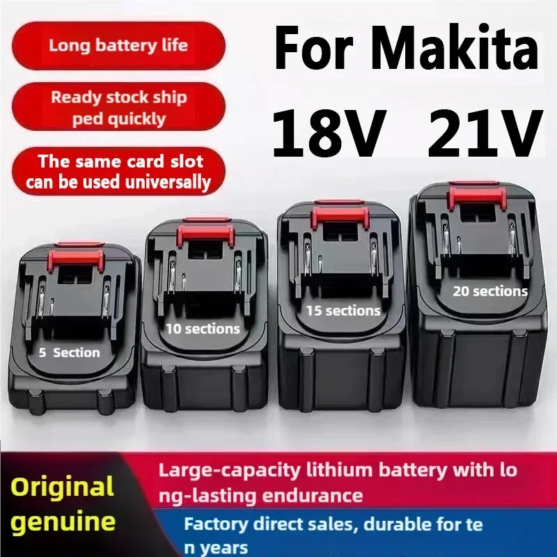 for Makita 21V Battery 10000mAh Rechargeable Power Tools Battery 18V 21V makita Li-ion Replacement LXT BL1860B BL1860 BL1850
for Makita 21V Battery 10000mAh Rechargeable Power Tools Battery 18V 21V makita Li-ion Replacement LXT BL1860B BL1860 BL1850