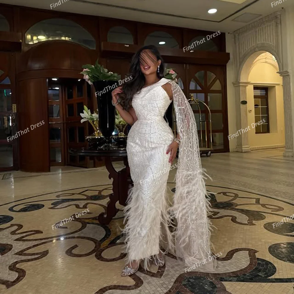 Customized Luxury Sleeveless Beading Evening Dress Straight One Shoulder Long Party Dress with Feathers فساتين سهره
Customized Luxury Sleeveless Beading Evening Dress Straight One Shoulder Long Party Dress with Feathers فساتين سهره