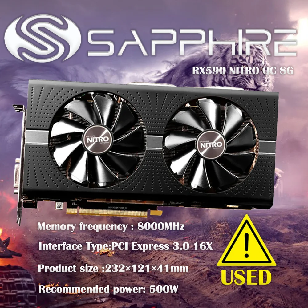 SAPPHIRE Video Card RX590 NITRO OC 8G DDR5 256bit Graphics Cards for AMD RX 500 series VGA Cards RX590 DisplayPort HDMI
SAPPHIRE Video Card RX590 NITRO OC 8G DDR5 256bit Graphics Cards for AMD RX 500 series VGA Cards RX590 DisplayPort HDMI