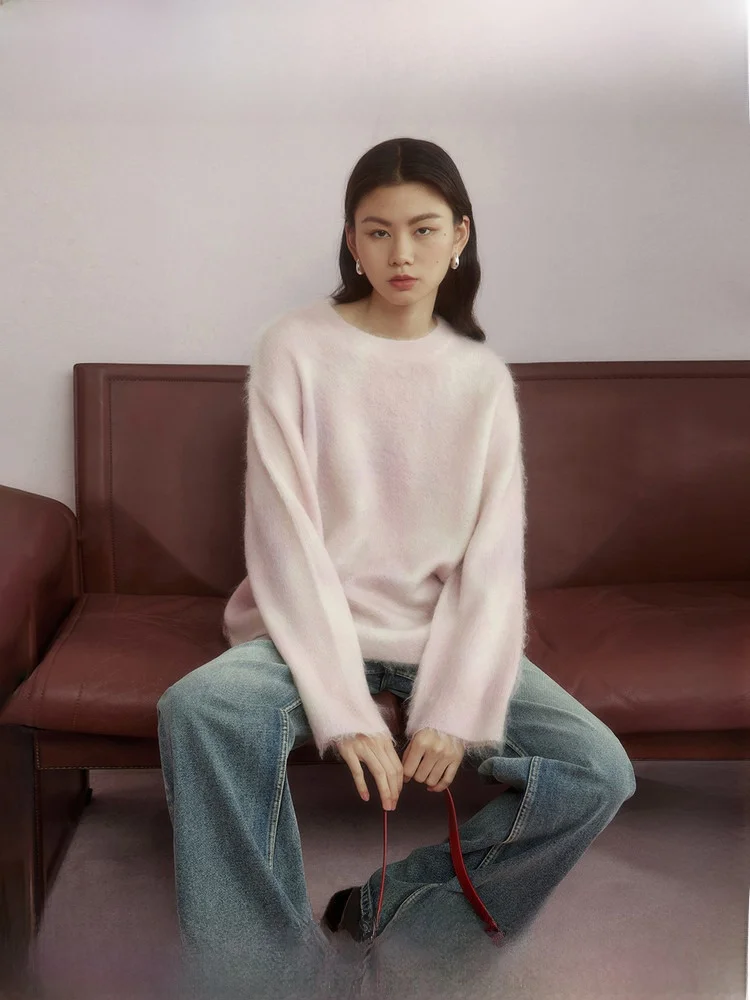 Lazy Print Women's Sweater Casual Loose Mohair Winter Series Comfortable round Neck Long Sleeve Knitwear by ZhiZhi
Lazy Print Women's Sweater Casual Loose Mohair Winter Series Comfortable round Neck Long Sleeve Knitwear by ZhiZhi