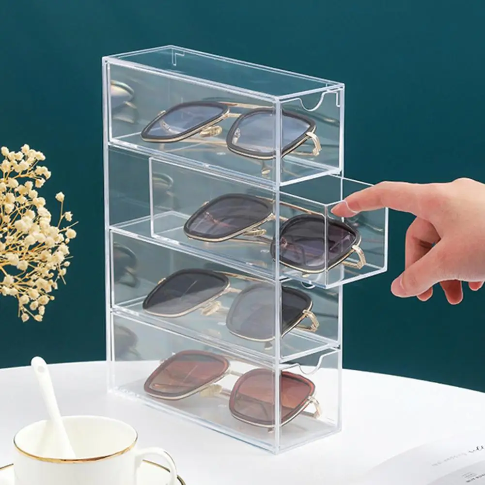 Fashionable Eyewear Storage Bin Capacity Eyeglass Sunglass Storage Box with Lid Stackable Organizer for Glasses Dustproof for 4
Fashionable Eyewear Storage Bin Capacity Eyeglass Sunglass Storage Box with Lid Stackable Organizer for Glasses Dustproof for 4