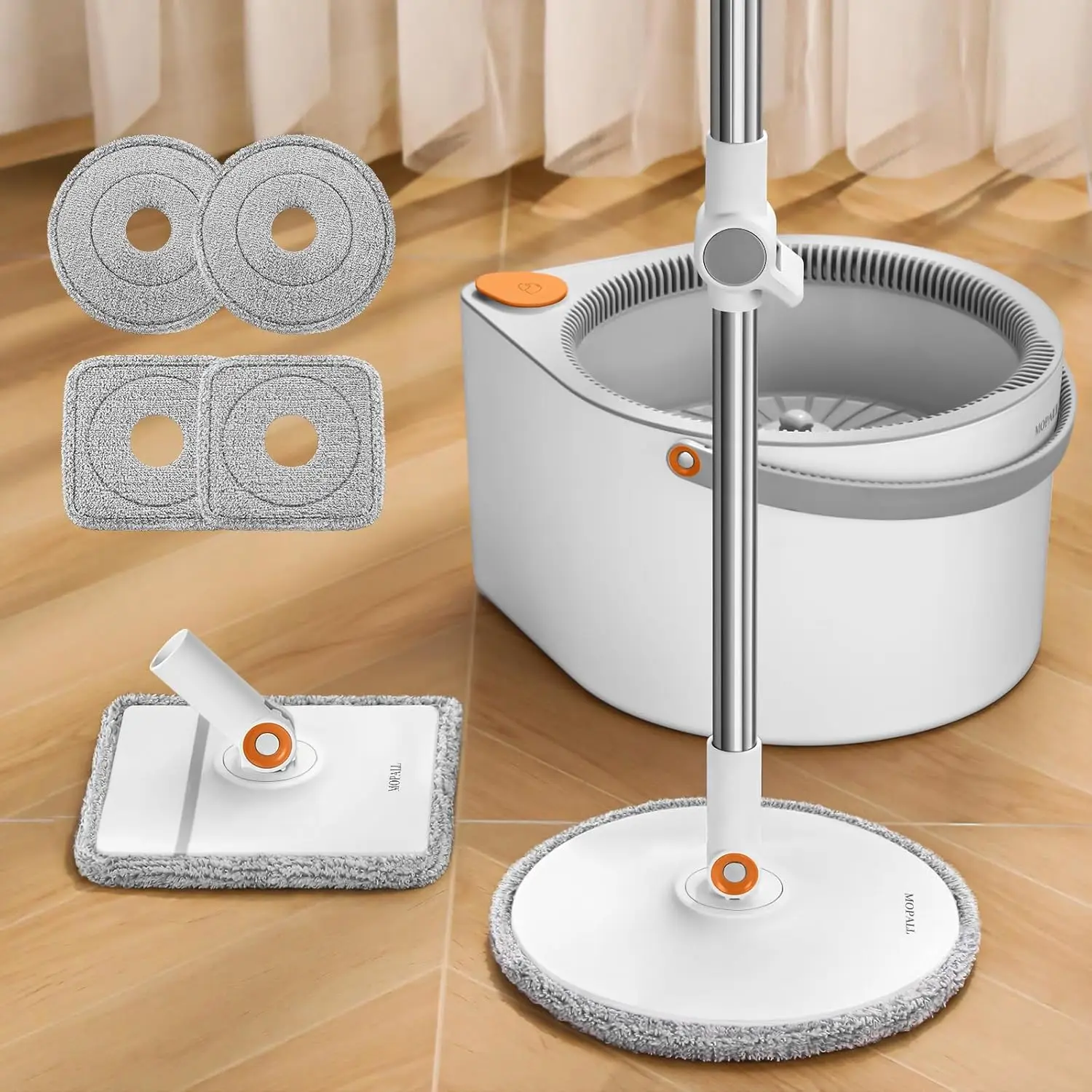 Spin Mop and Bucket with Wringer Set for Home, Dual Chambers Dirty and Clean Water Self Separation for Hardwood Floor Wall Windo
Spin Mop and Bucket with Wringer Set for Home, Dual Chambers Dirty and Clean Water Self Separation for Hardwood Floor Wall Windo