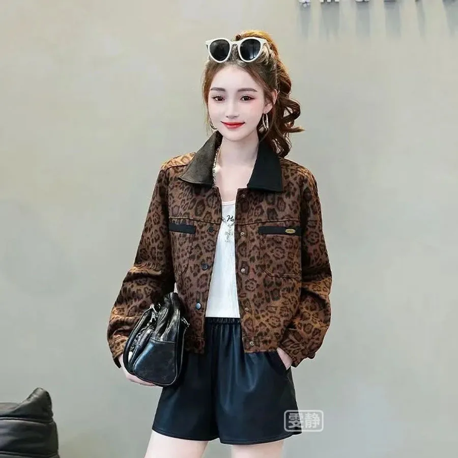 Весенне-осенняя новая корейская модная куртка для восстановления древних способов с леопардовым принтом, женское свободное короткое пальто, женская повседневная верхняя одежда
Весенне-осенняя новая корейская модная куртка для восстановления древних способов с леопардовым принтом, женское свободное короткое пальто, женская повседневная верхняя одежда