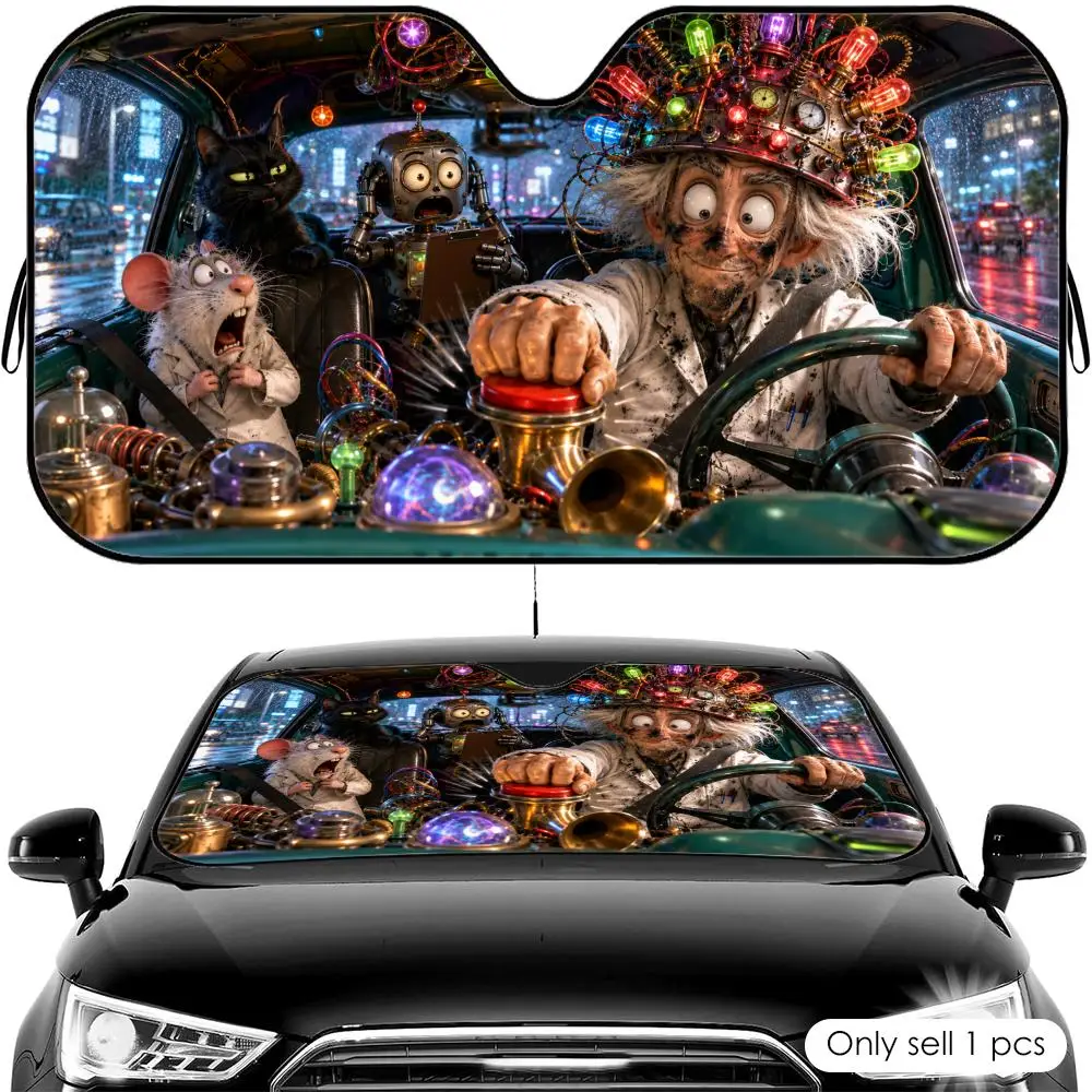 The Mad Scientist Sun Visor Car Windshield Sun Shade UV Protection Heat Insulation Cover Universal Sun Protector
The Mad Scientist Sun Visor Car Windshield Sun Shade UV Protection Heat Insulation Cover Universal Sun Protector