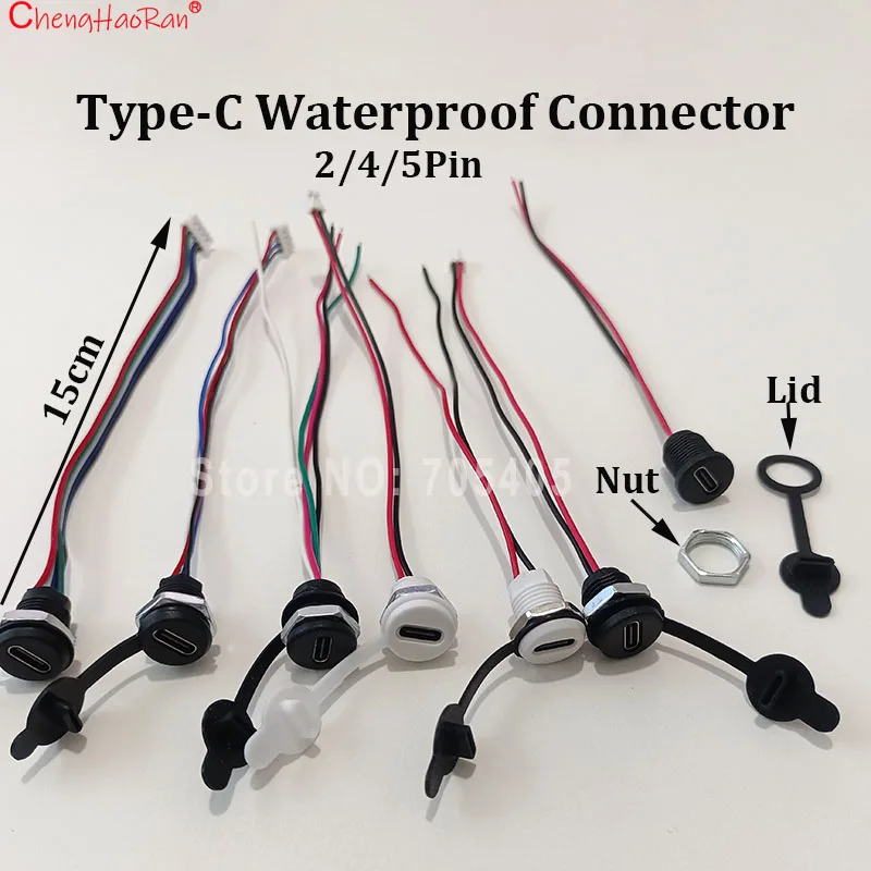 ChengHaoRan 2/4/5Pin Type-C Connector With Line Nut Locking Plate PH2.0 Waterproof Cap High Current Fast Charging Jack USBC Port
ChengHaoRan 2/4/5Pin Type-C Connector With Line Nut Locking Plate PH2.0 Waterproof Cap High Current Fast Charging Jack USBC Port