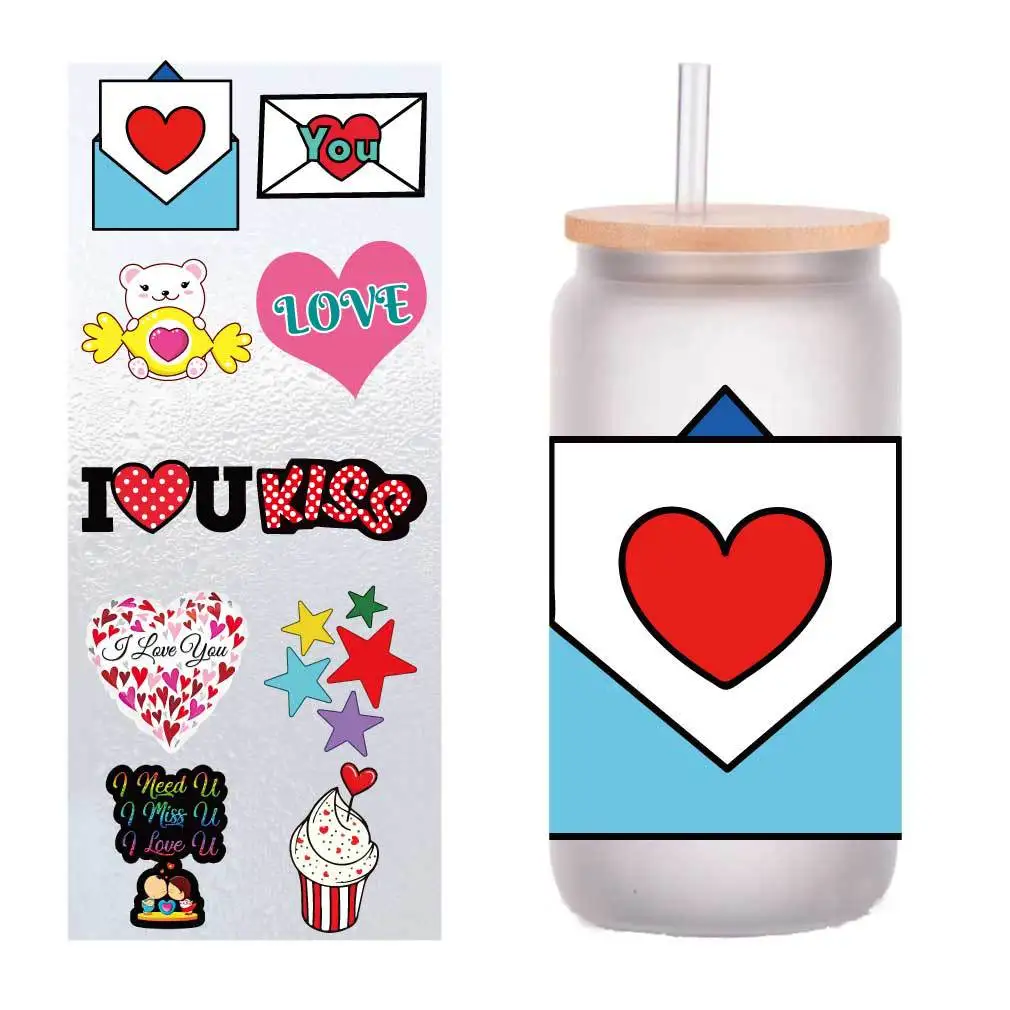 10 pieces/pack cartoon Valentine's Day love UV transfer sticker Crystal label glass sticker custom four inches
10 pieces/pack cartoon Valentine's Day love UV transfer sticker Crystal label glass sticker custom four inches