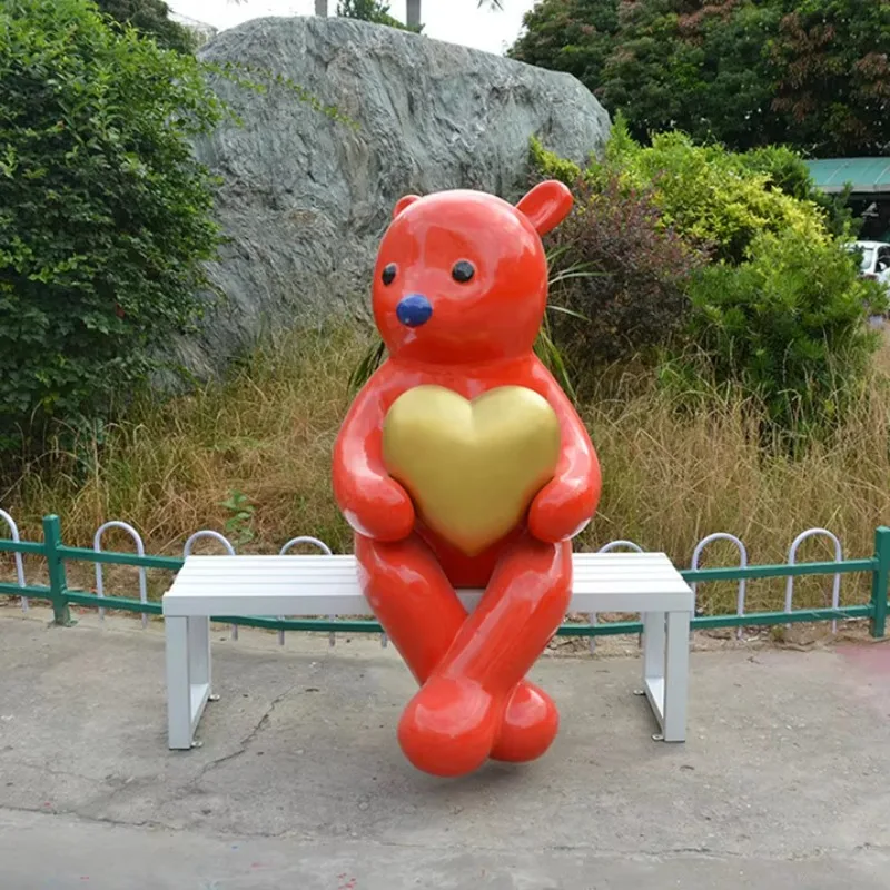 【Factory Price】163CM Large Outdoor Fiberglass Love Bear Statue Bench Metal Sculpture for Garden or Mall Decor for Valentine's Da
【Factory Price】163CM Large Outdoor Fiberglass Love Bear Statue Bench Metal Sculpture for Garden or Mall Decor for Valentine's Da
