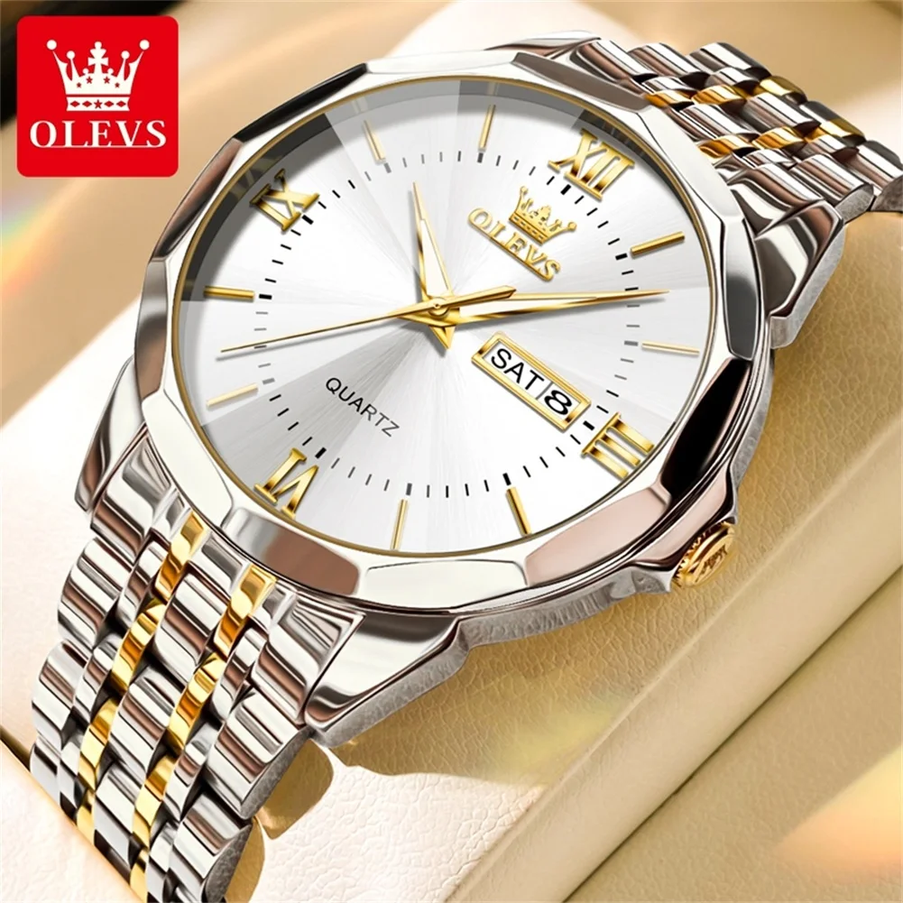 OLEVS 9989 Men’s Watches Dual Calendar Business Steel Strap Waterproof Luminous Classic Luxury Wristwatch for Man
OLEVS 9989 Men’s Watches Dual Calendar Business Steel Strap Waterproof Luminous Classic Luxury Wristwatch for Man