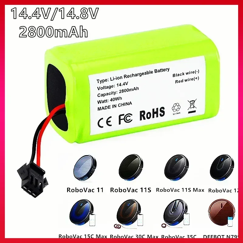 Original 14.4V 2800mAh Li-ion Batteryfor Cecotec Conga Excellence 950 1092 Ecovacs Deebot DN621 601 Eufy RoboVac 35C Panda I7 V7
Original 14.4V 2800mAh Li-ion Batteryfor Cecotec Conga Excellence 950 1092 Ecovacs Deebot DN621 601 Eufy RoboVac 35C Panda I7 V7