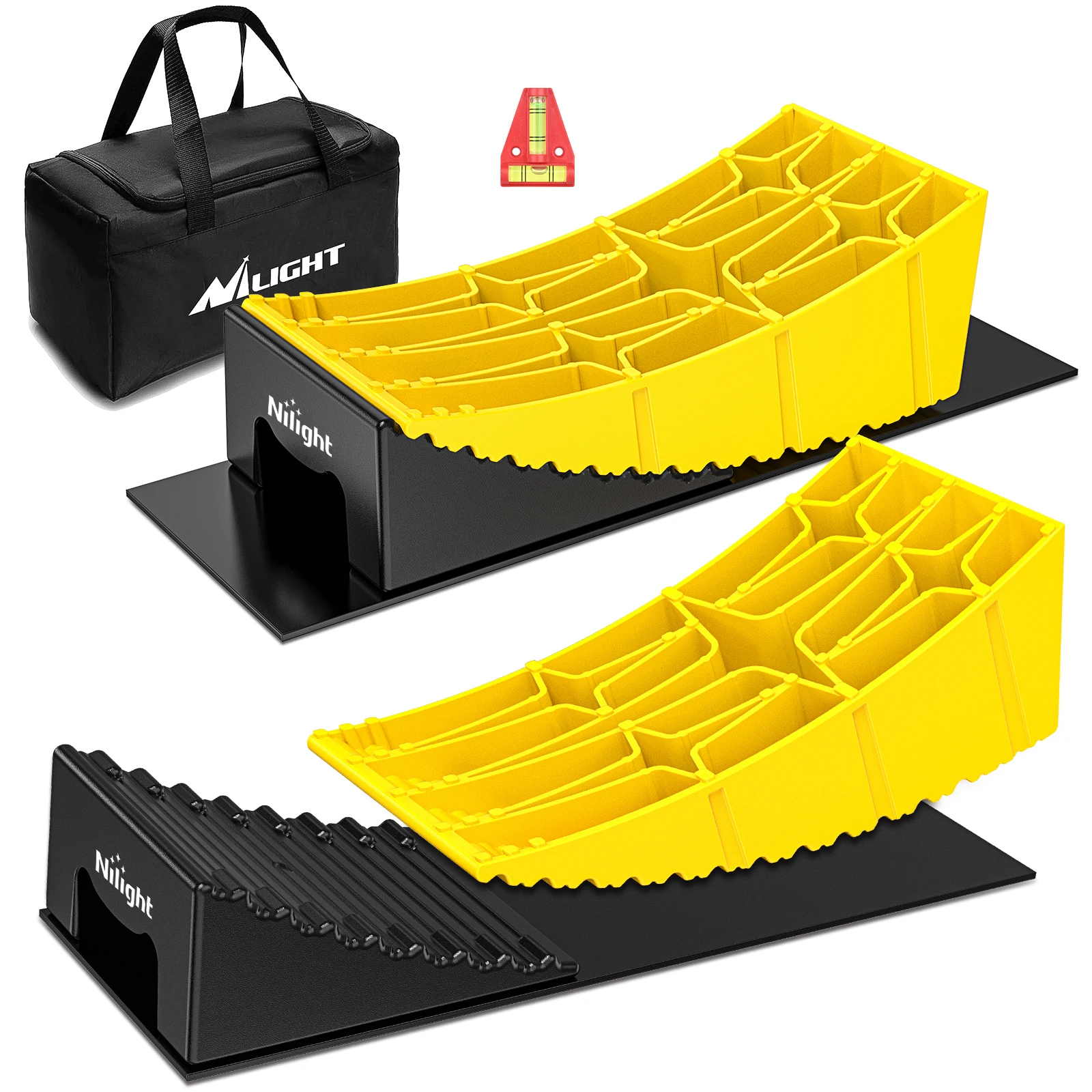 Nilight RV Leveling Blocks System Kit Camper Leveling Blocks for RVS Trailer with Carrying Bag, Anti-Slip Mats, T Bubble Level Up to 35000 LBS Yellow 2Packs
Nilight RV Leveling Blocks System Kit Camper Leveling Blocks for RVS Trailer with Carrying Bag, Anti-Slip Mats, T Bubble Level Up to 35000 LBS Yellow 2Packs
