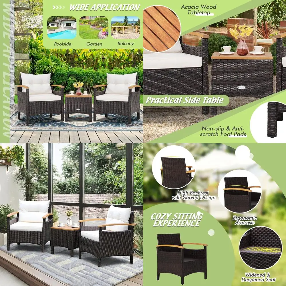 Комплект садовой мебели из 3 предметов: диван из ротанга, кофейный столик и съемные подушки для уютного отдыха на заднем дворе или у бассейна (белый)
Комплект садовой мебели из 3 предметов: диван из ротанга, кофейный столик и съемные подушки для уютного отдыха на заднем дворе или у бассейна (белый)